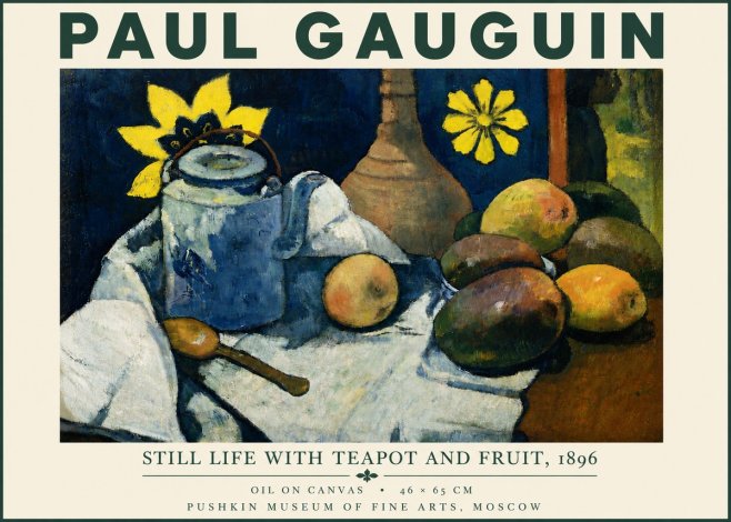 Paul Gauguin Still Life with Teapot and Fruit, 1896 No5 - Póster