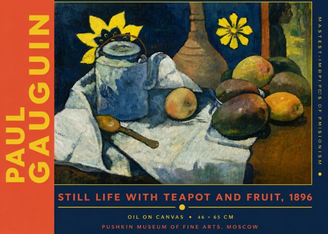 Paul Gauguin Still Life with Teapot and Fruit, 1896 No6 - Póster