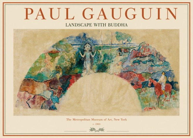 Paul Gauguin Landscape with Buddha No1 - Póster