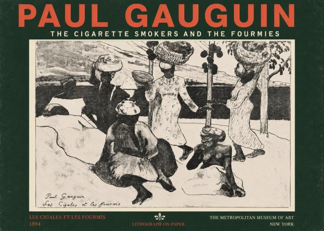 Paul Gauguin The Cigarette Smokers and the Fourmies No4 - Póster