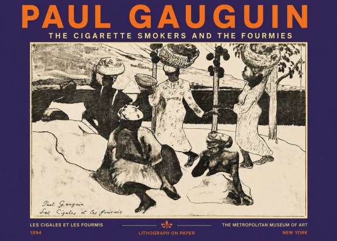 Paul Gauguin The Cigarette Smokers and the Fourmies No5 - Póster