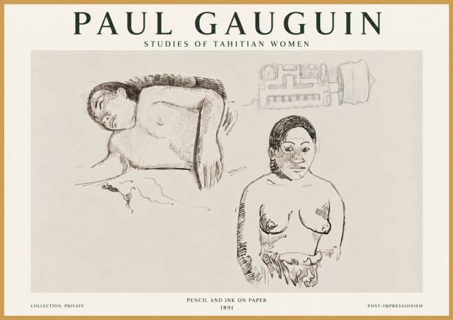 Paul Gauguin Studies of Tahitian Women No1 - Póster