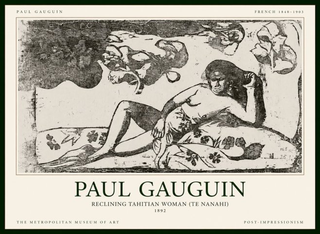 Paul Gauguin Reclining Tahitian Woman (Te Nanahi) No1 - Póster