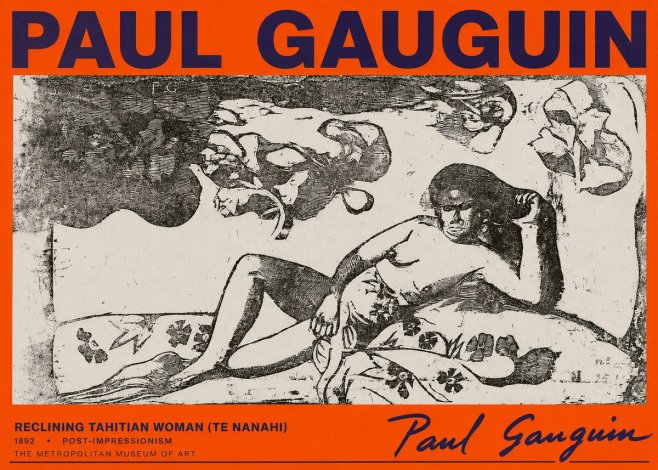 Paul Gauguin Reclining Tahitian Woman (Te Nanahi) No2 - Póster