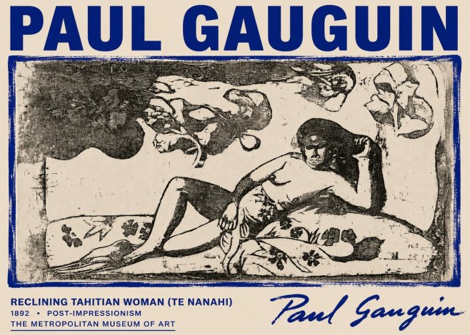 Paul Gauguin Reclining Tahitian Woman (Te Nanahi) No6 - Póster