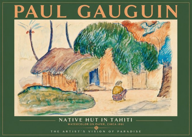 Paul Gauguin Native Hut in Tahiti No4 - Póster