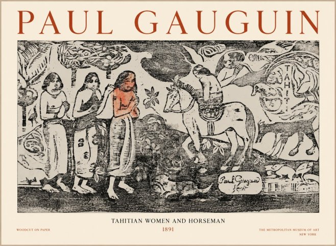 Paul Gauguin Tahitian Women and Horseman No1 - Póster