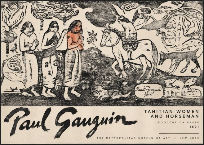 Paul Gauguin Tahitian Women and Horseman No3 - Póster