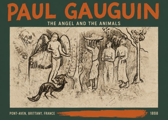 Paul Gauguin The Angel and the Animals No2 - Póster