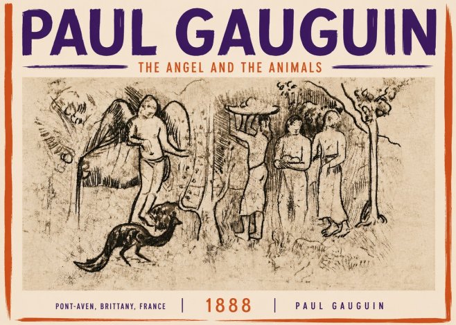 Paul Gauguin The Angel and the Animals No5 - Póster