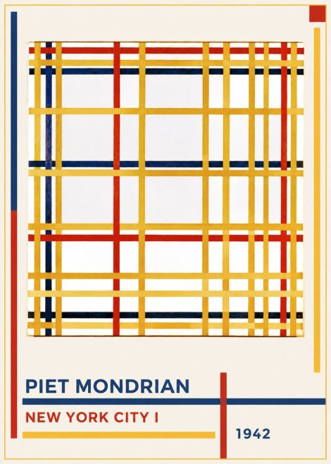 Piet Mondrian New York City I No1 - Póster