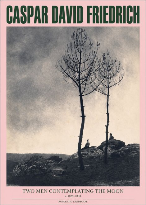 Caspar David Friedrich Two Men Contemplating the Moon III No2 - Póster