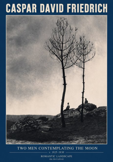 Caspar David Friedrich Two Men Contemplating the Moon III No3 - Póster