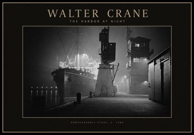 Walter Crane The Harbor at Night No1 - Póster