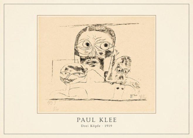 Paul Klee Drei Köpfe No3 - Póster