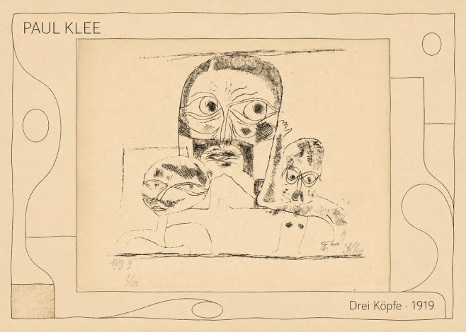 Paul Klee Drei Köpfe No5 - Póster
