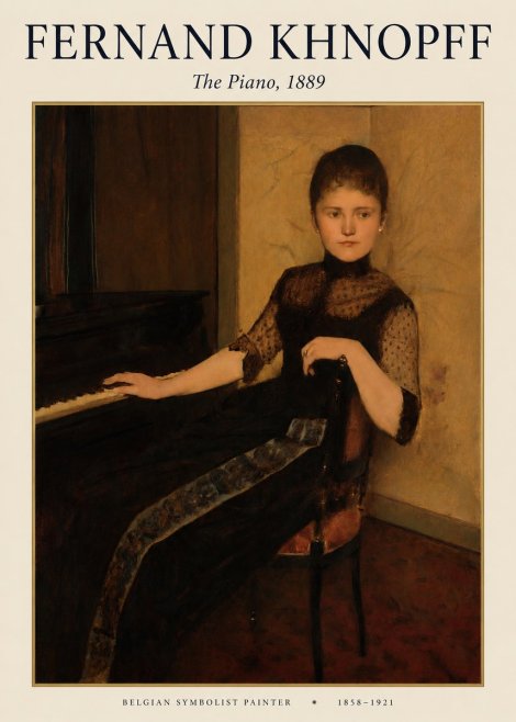 Fernand Khnopff The Piano, 1889 No1 - Póster