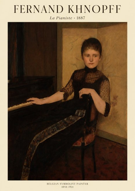 Fernand Khnopff The Piano, 1889 No2 - Póster