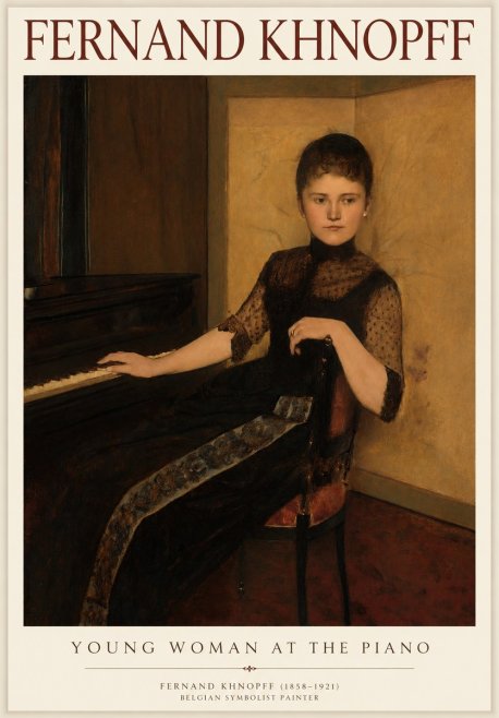 Fernand Khnopff The Piano, 1889 No4 - Póster