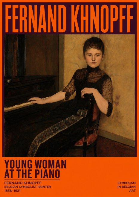Fernand Khnopff The Piano, 1889 No5 - Póster