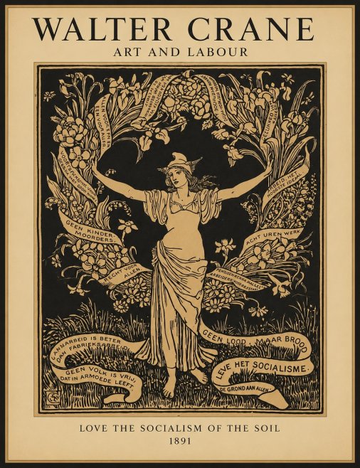 Walter Crane Art and Labour No1 - Póster
