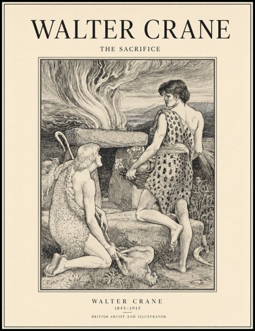 Walter Crane The Sacrifice No1 - Póster