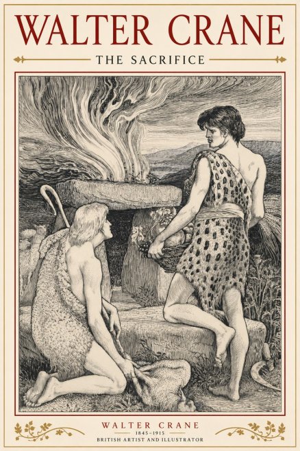 Walter Crane The Sacrifice No3 - Póster