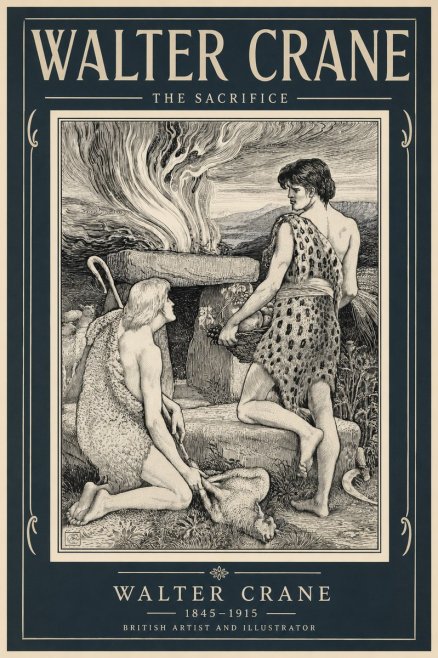 Walter Crane The Sacrifice No6 - Póster