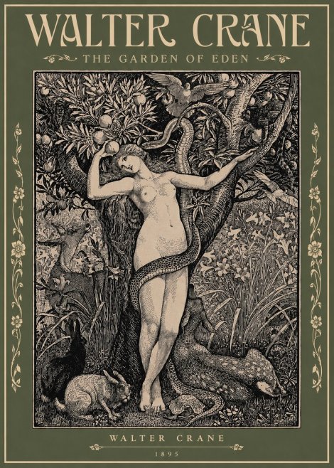 Walter Crane The Garden of Eden No2 - Póster