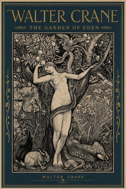 Walter Crane The Garden of Eden No4 - Póster