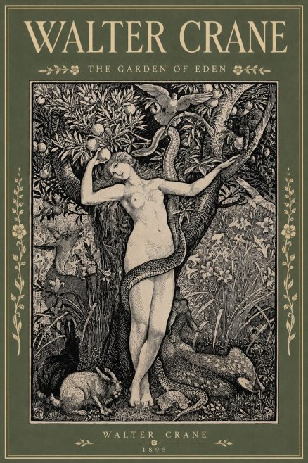 Walter Crane The Garden of Eden No5 - Póster