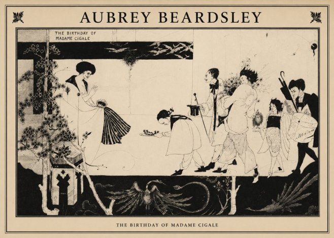 Aubrey Beardsley The Birthday of Madame Cigale No1 - Póster
