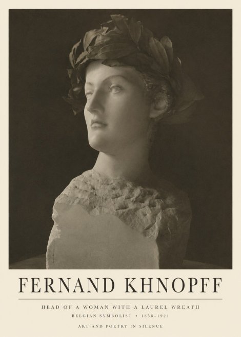 Fernand Khnopff Study for a Laurelled Head No6 - Póster