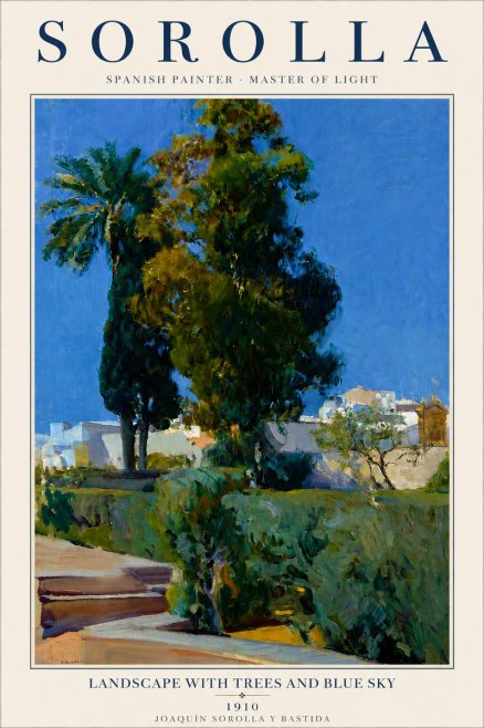 Sorolla Landscape with Trees and Blue Sky No5 - Póster