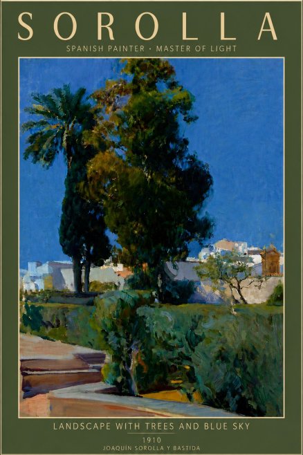 Sorolla Landscape with Trees and Blue Sky No6 - Póster