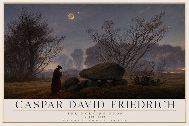 Caspar David Friedrich The Morning Moon No2 - Póster