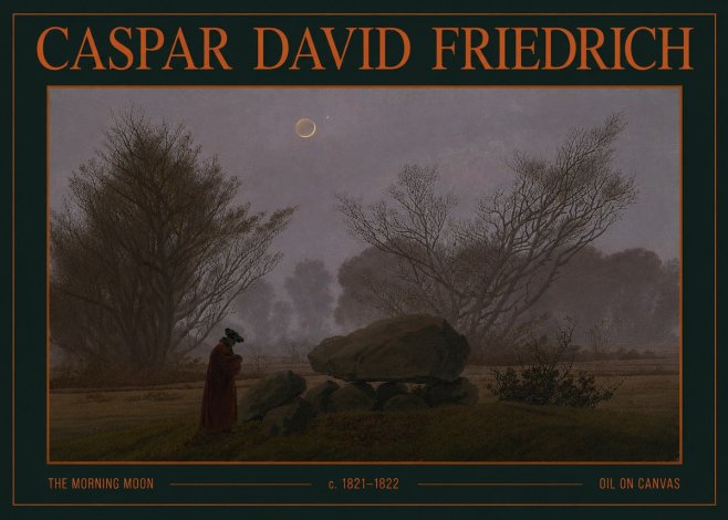 Caspar David Friedrich The Morning Moon No4 - Póster