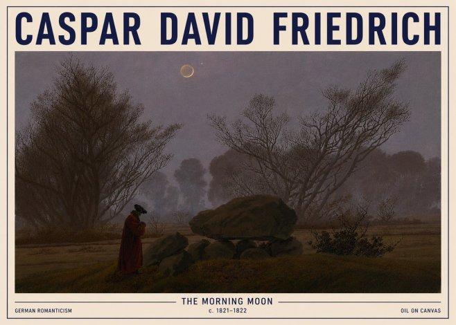 Caspar David Friedrich The Morning Moon No5 - Póster