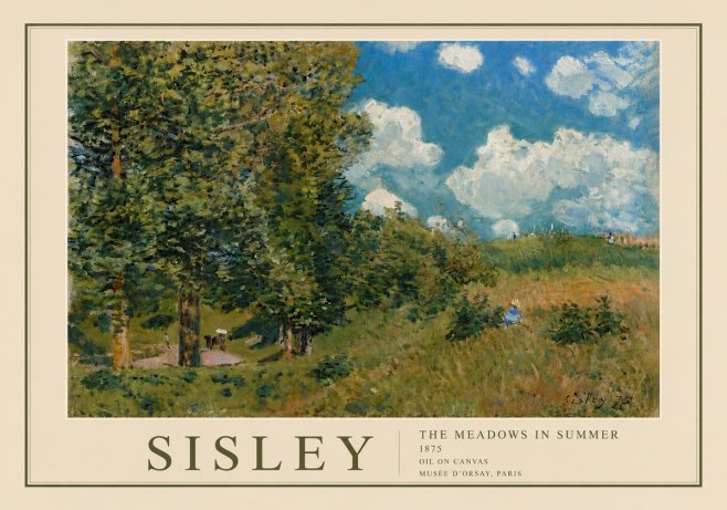 Sisley The Meadows in Summer, 1875 No6 - Póster