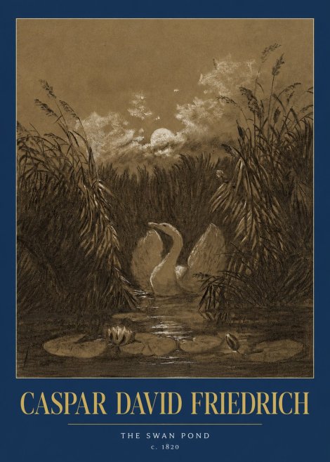 Caspar David Friedrich The Swan Pond No2 - Póster