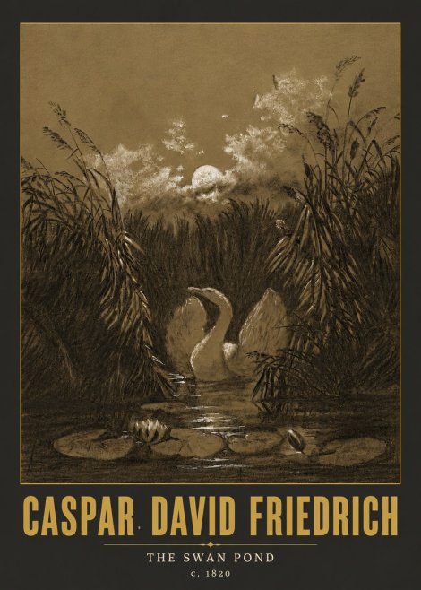 Caspar David Friedrich The Swan Pond No6 - Póster