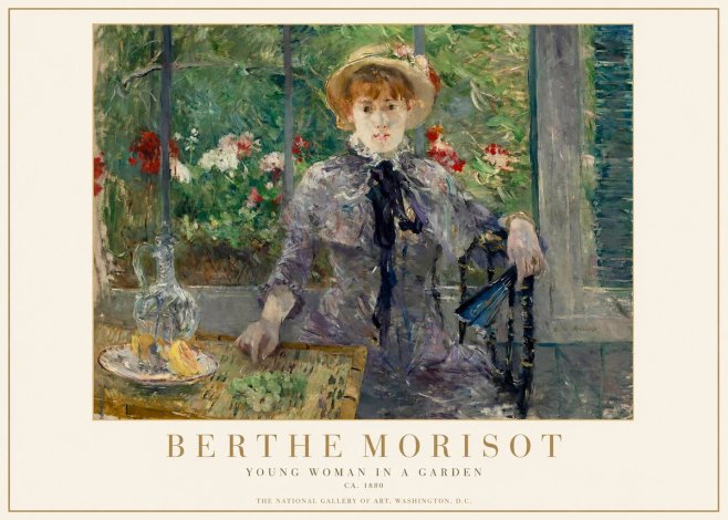 Berthe Morisot Young Woman Seated by a Window (Jeune Femme Assise À La Fenêtre) No2 - Póster