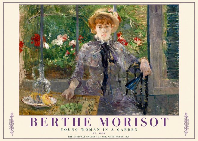 Berthe Morisot Young Woman Seated by a Window (Jeune Femme Assise À La Fenêtre) No5 - Póster