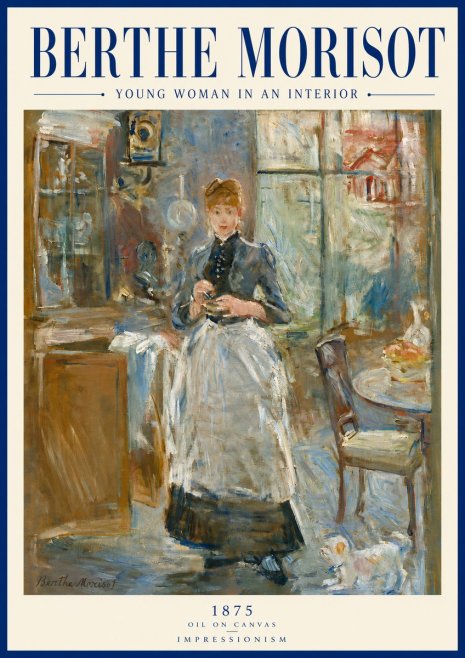 Berthe Morisot Young Woman in an Interior No5 - Póster