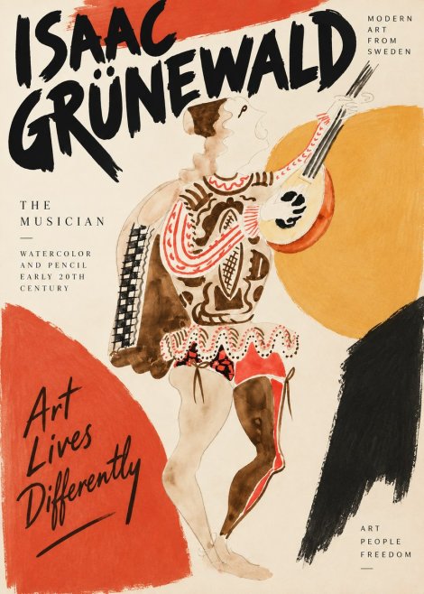 Isaac Grünewald The Lute Player No4 - Póster