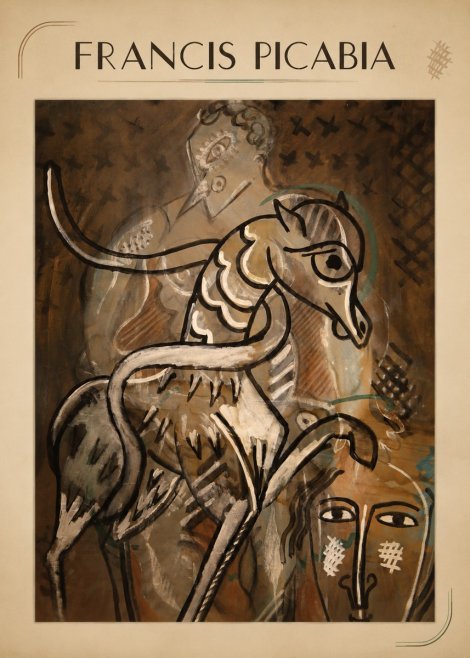 Francis Picabia Stylized Figures and Horse No6 - Póster