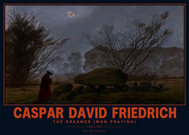 Caspar David Friedrich The Dreamer (Man Praying) No2 - Póster