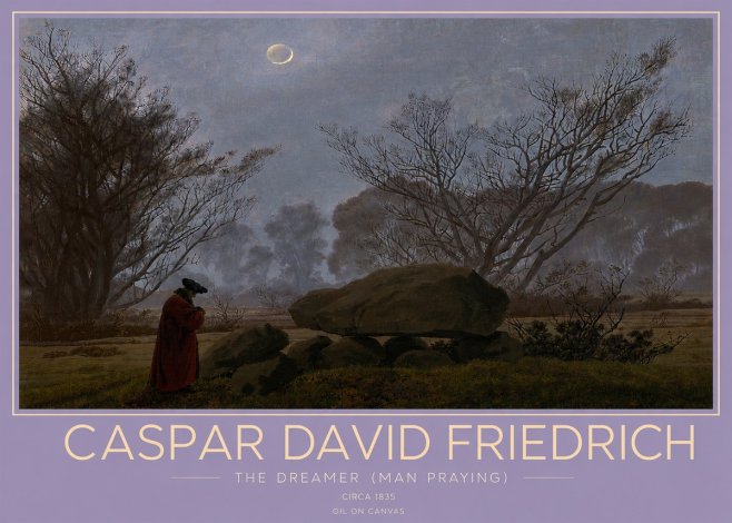 Caspar David Friedrich The Dreamer (Man Praying) No3 - Póster