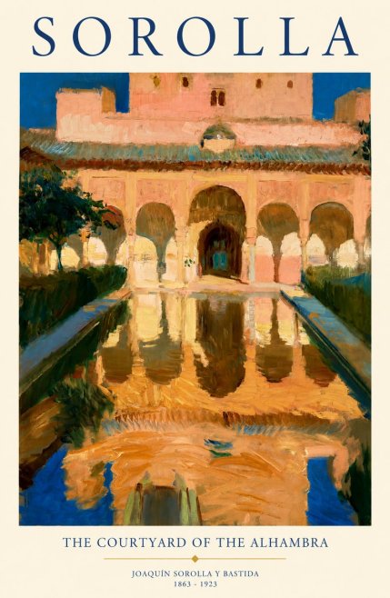 Sorolla The Courtyard of the Alhambra No1 - Póster