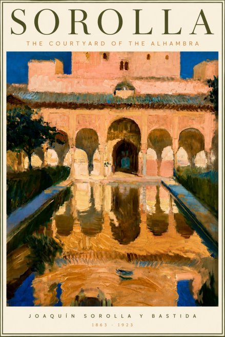 Sorolla The Courtyard of the Alhambra No3 - Póster